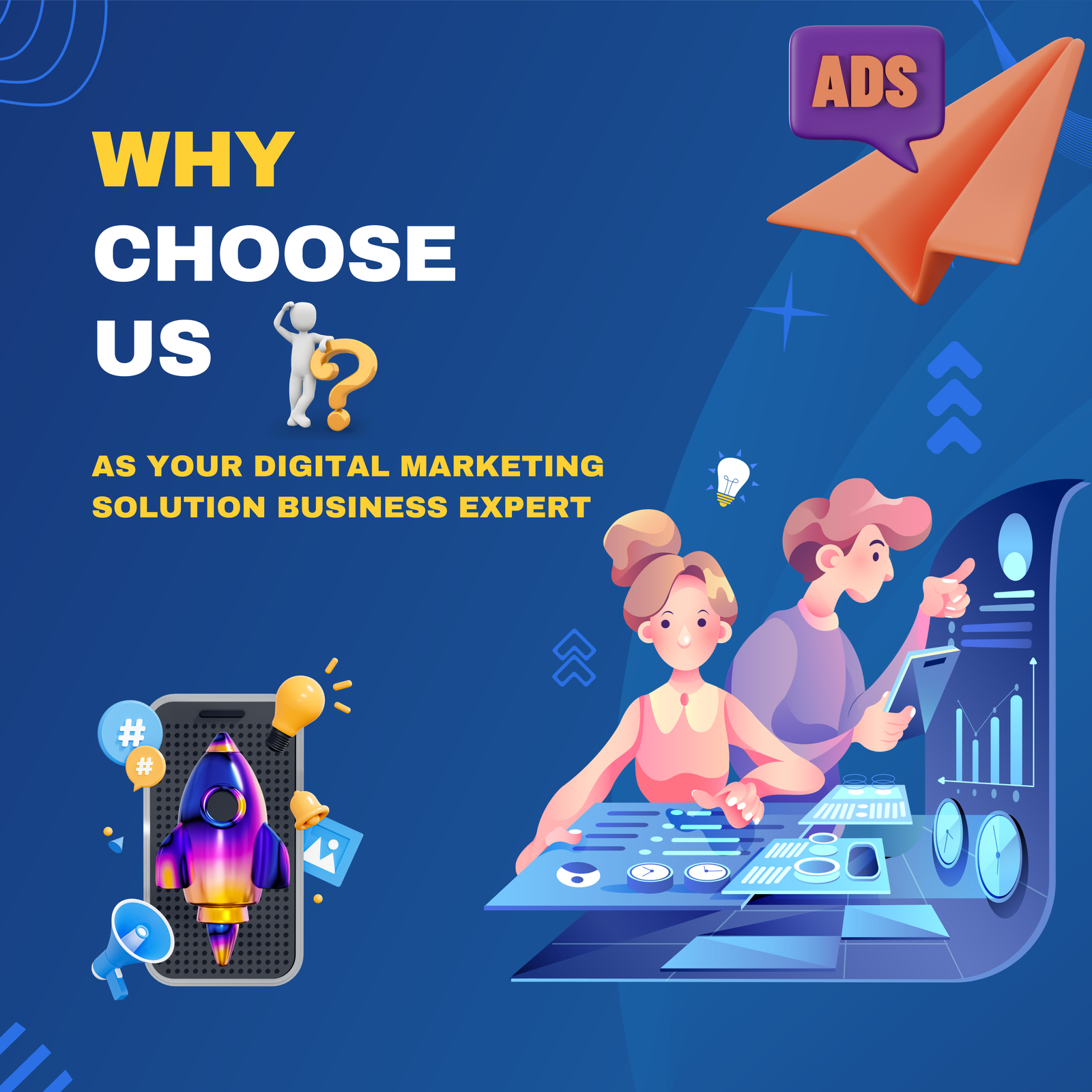 _blue Simple Digital Marketing Agency Instagram Post